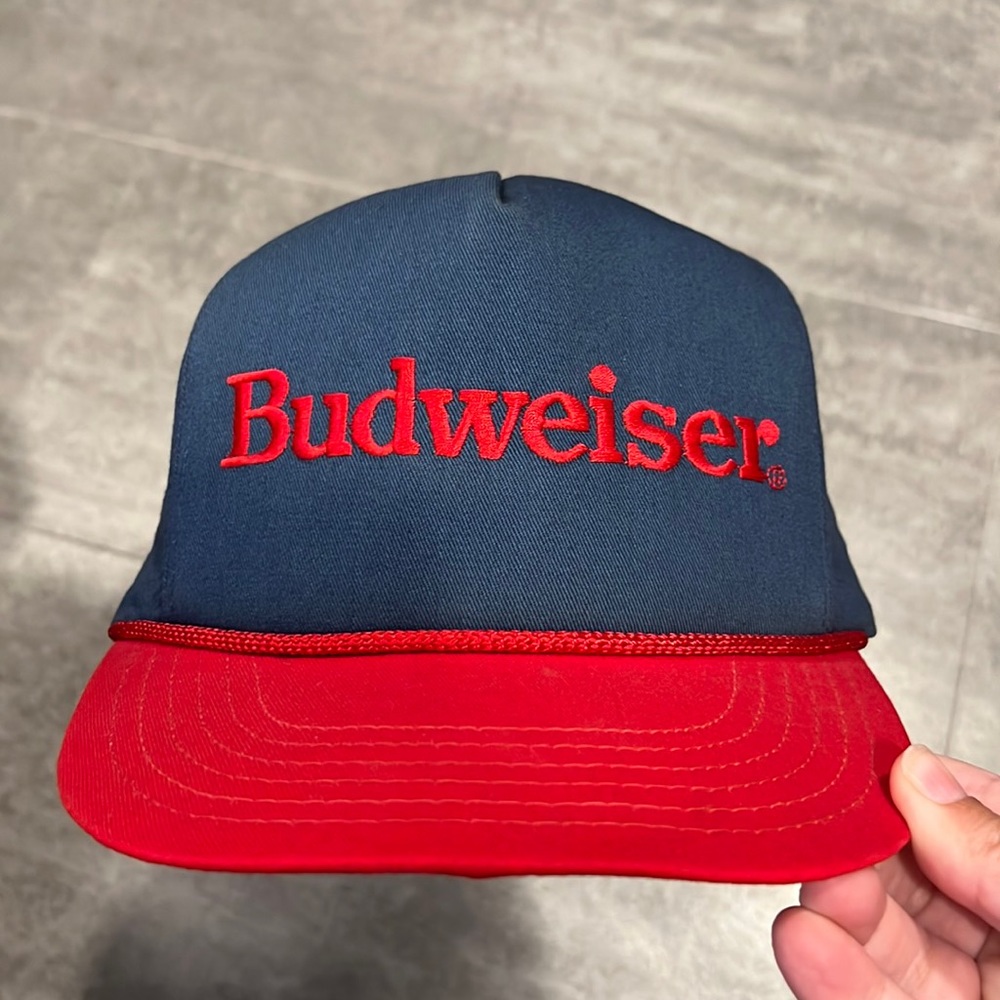 Budweiser Vintage Trucker Rope Hat Made in USA
